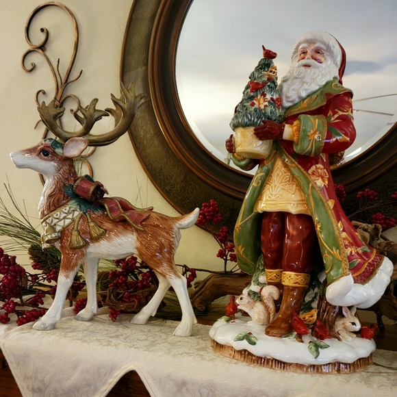 Fitz and Floyd Other - Fitz & floyd retired Christmas Santa & reindeer